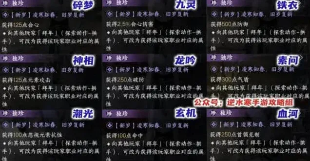 逆水寒新岁一枝春与藤纹太刀选择指南
