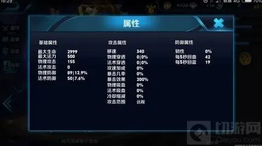 王者荣耀属性