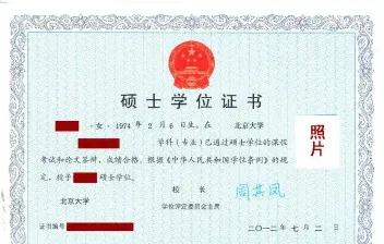 硕士学位证书