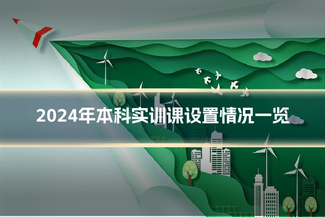 2024年本科实训课设置情况一览