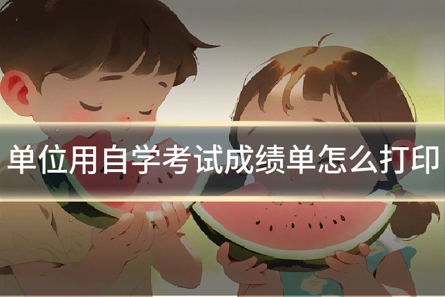 单位用自学考试成绩单怎么打印