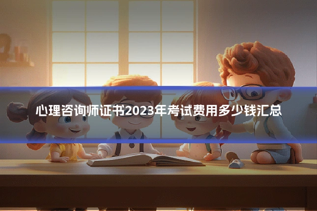 心理咨询师证书2023年考试费用多少钱汇总