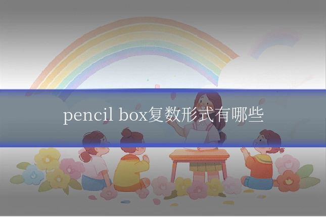 pencil box复数形式有哪些