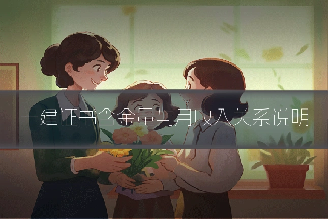一建证书含金量与月收入关系说明