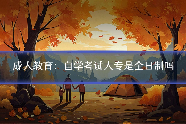 成人教育:自学考试大专是全日制吗