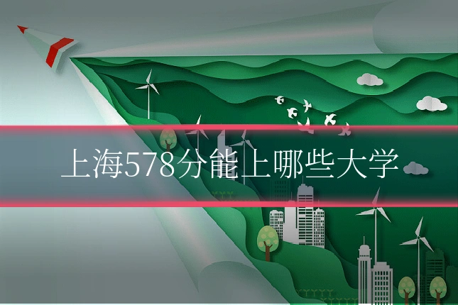 上海578分能上哪些大学