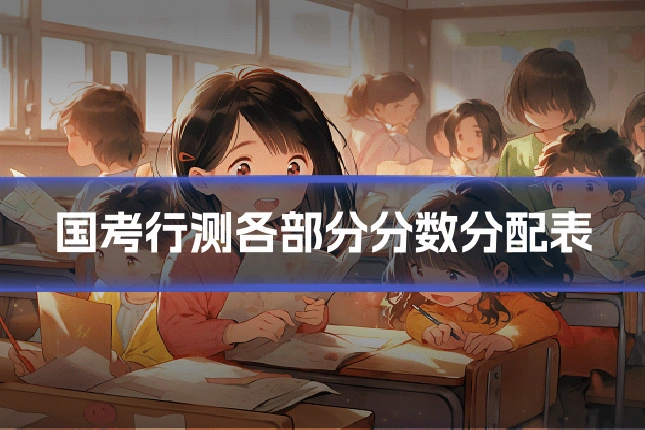 国考行测各部分分数分配表