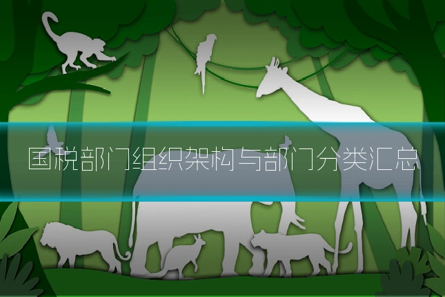 国税部门组织架构与部门分类汇总