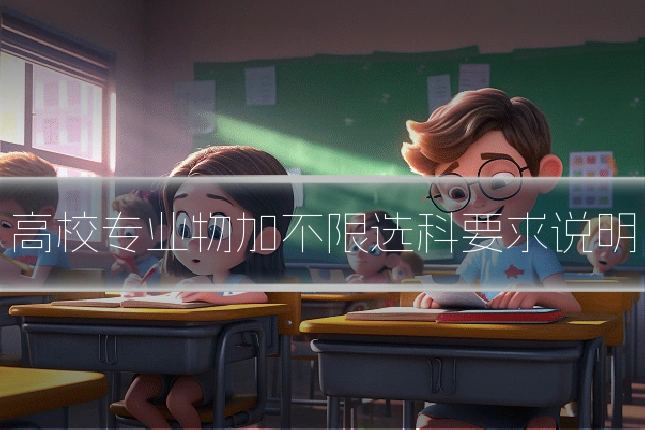 高校专业物加不限选科要求说明