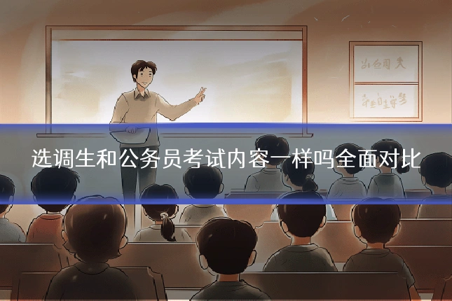 选调生和公务员考试内容一样吗全面对比