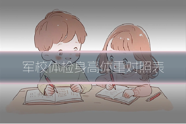 军校体检身高体重对照表