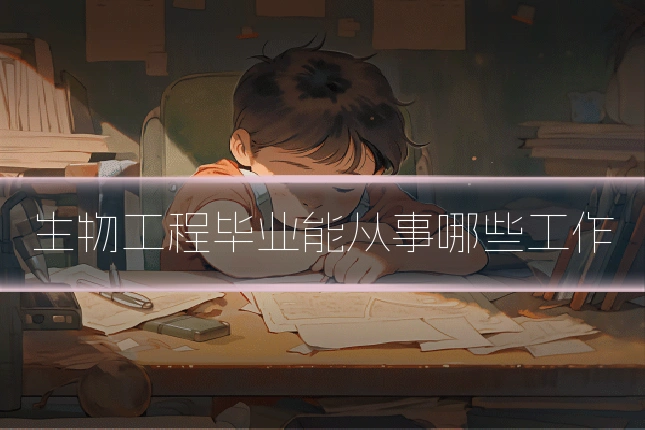 生物工程毕业能从事哪些工作
