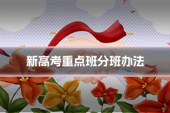 新高考重点班分班办法