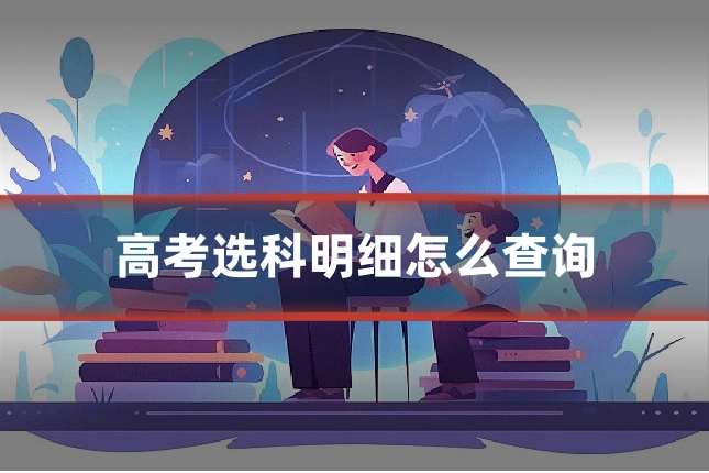 高考选科明细怎么查询