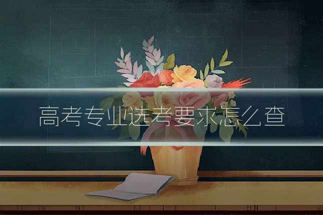 高考专业选考要求怎么查