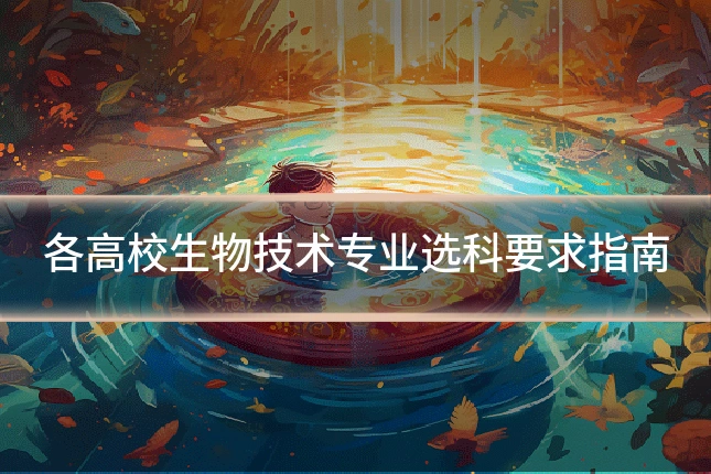 各高校生物技术专业选科要求指南