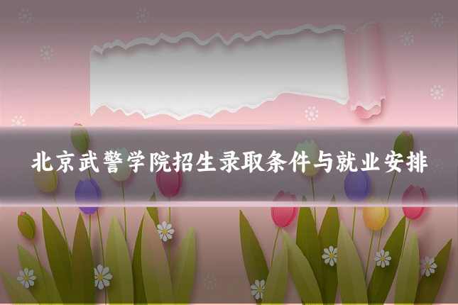 北京武警学院招生录取条件与就业安排