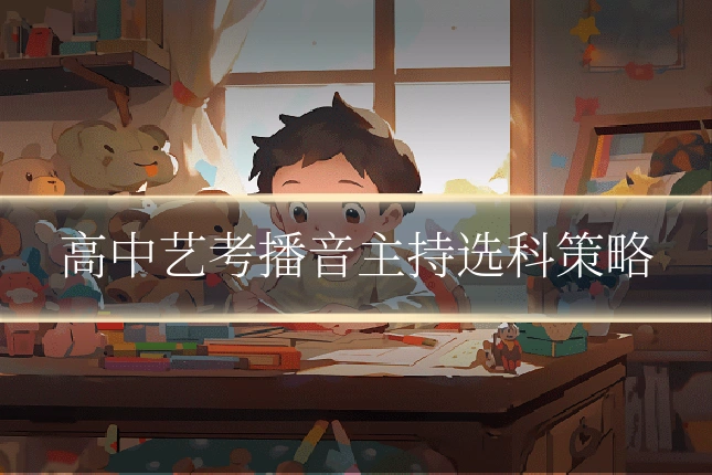高中艺考播音主持选科策略