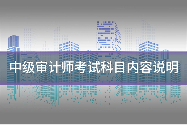 中级审计师考试科目内容说明