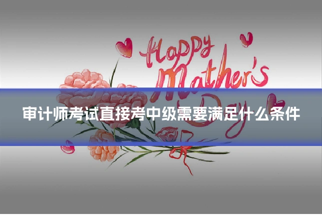 审计师考试直接考中级需要满足什么条件