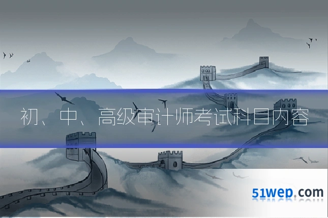 初、中、高级审计师考试科目内容