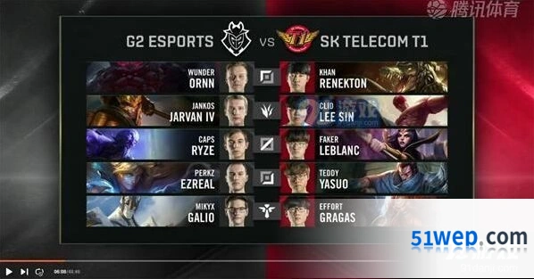 英雄联盟S9半决赛SKT vs G2第二局比赛回放