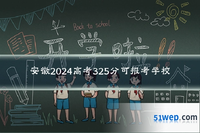 安徽2024高考325分可报考学校