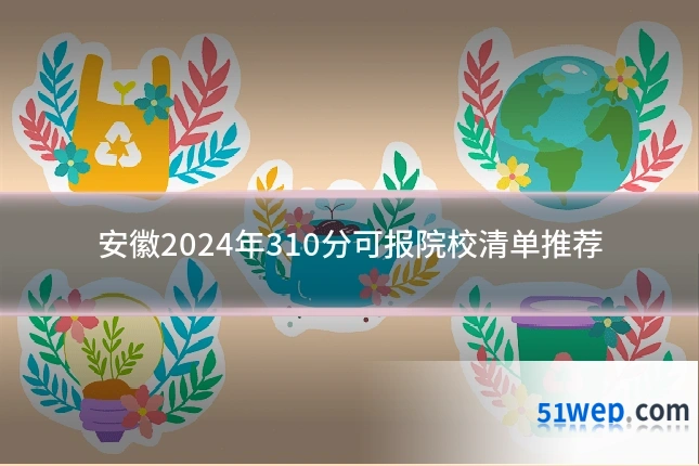 安徽2024年310分可报院校清单推荐