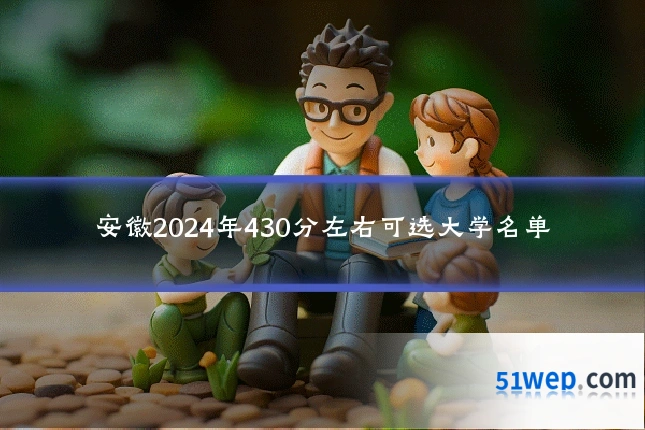 安徽2024年430分左右可选大学名单