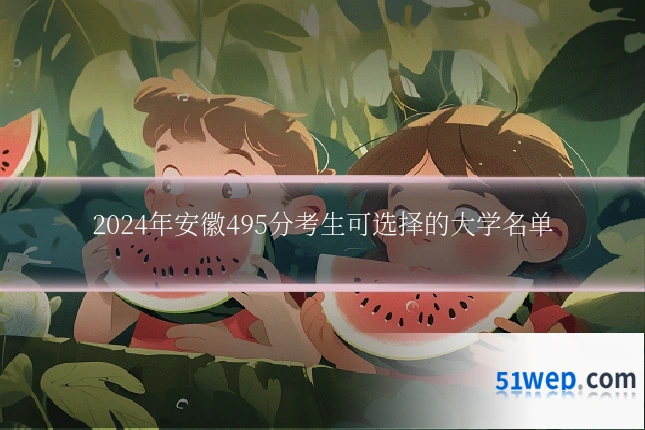 2024年安徽495分考生可选择的大学名单