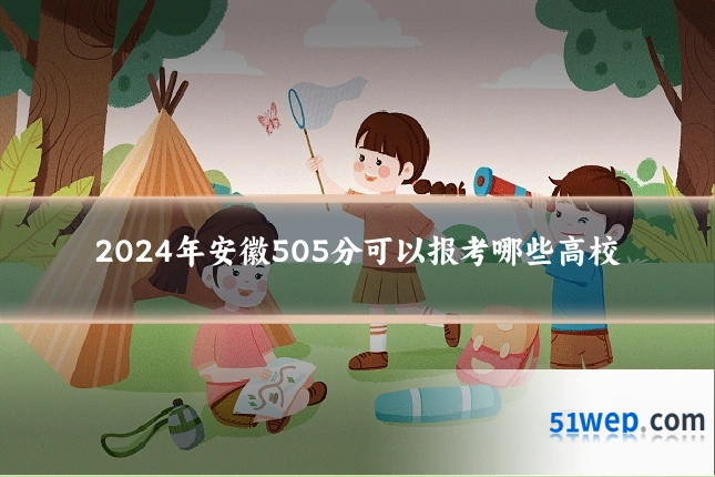 2024年安徽505分可以报考哪些高校