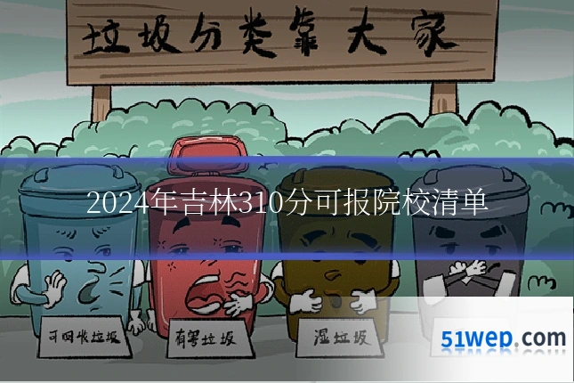 2024年吉林310分可报院校清单