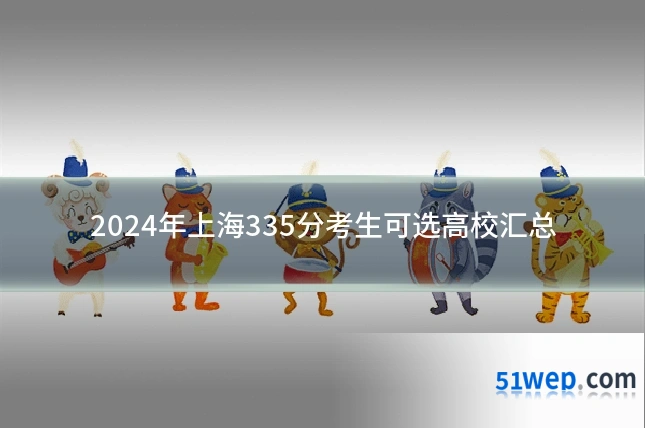 2024年上海335分考生可选高校汇总