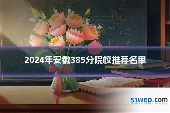 2024年安徽385分院校推荐名单