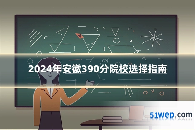 2024年安徽390分院校选择指南