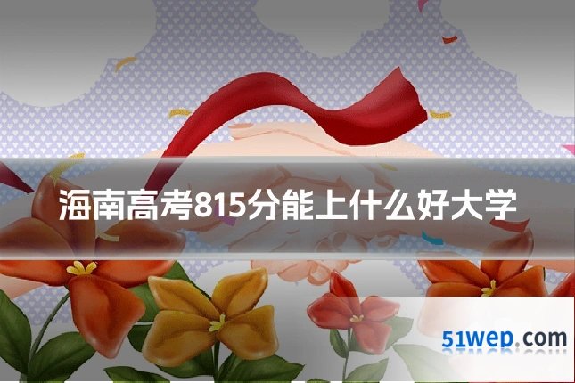 海南高考815分能上什么好大学