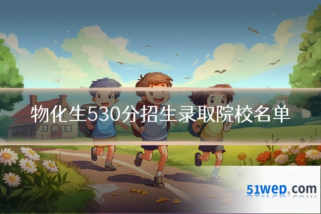 物化生530分招生录取院校名单