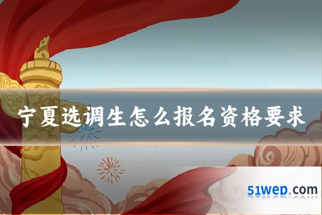 宁夏选调生怎么报名资格要求