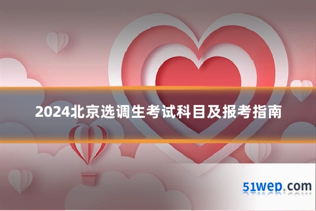 2024北京选调生考试科目及报考指南