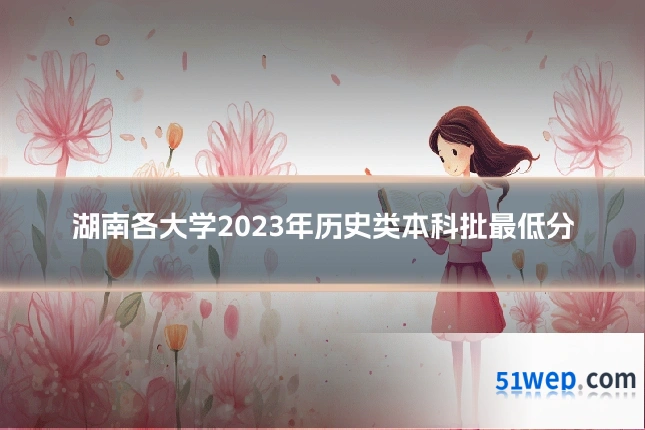 湖南各大学2023年历史类本科批最低分