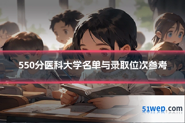 550分医科大学名单与录取位次参考
