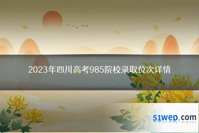2023年四川高考985院校录取位次详情