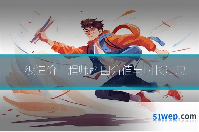 一级造价工程师科目分值与时长汇总