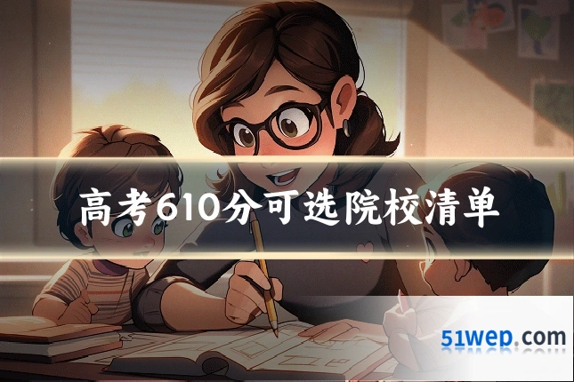 高考610分可选院校清单