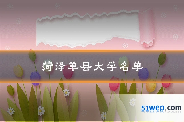 菏泽单县大学名单