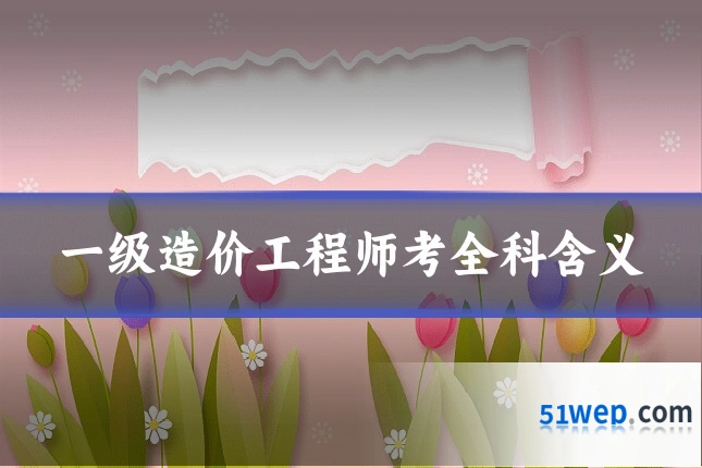一级造价工程师考全科含义