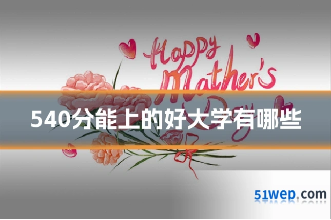 540分能上的好大学有哪些