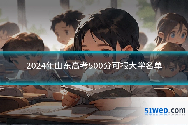 2024年山东高考500分可报大学名单