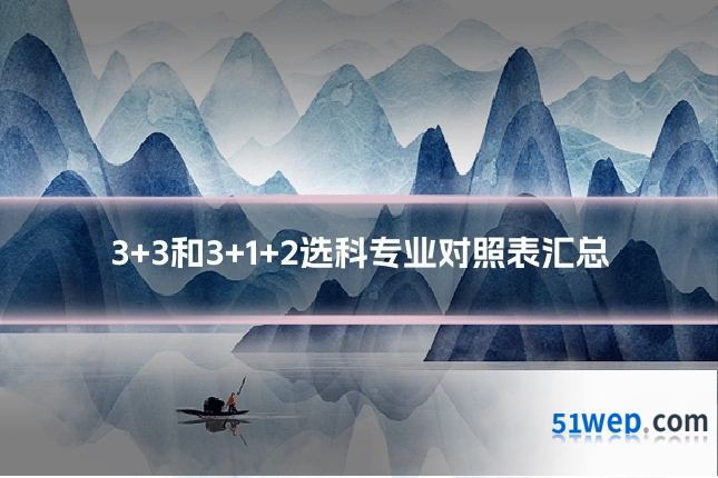 3+3和3+1+2选科专业对照表汇总