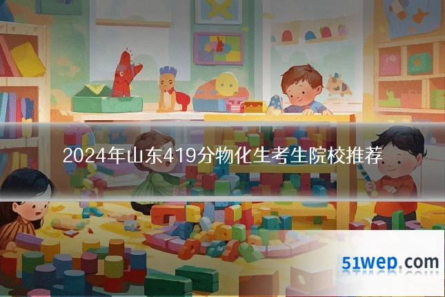 2024年山东419分物化生考生院校推荐